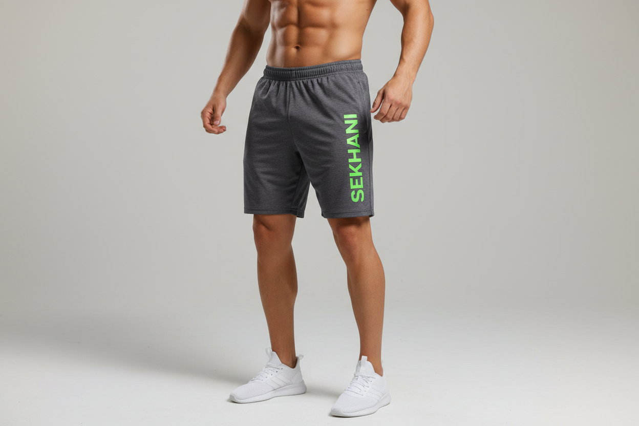 SHORTS WITH SEKHANI ON AND ADD MODEL